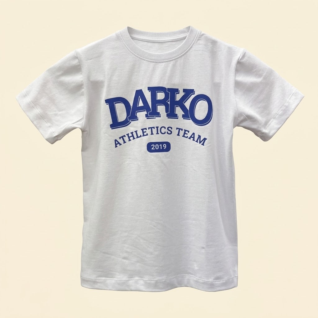 Бяла памучна тениска Darko Athletics Team