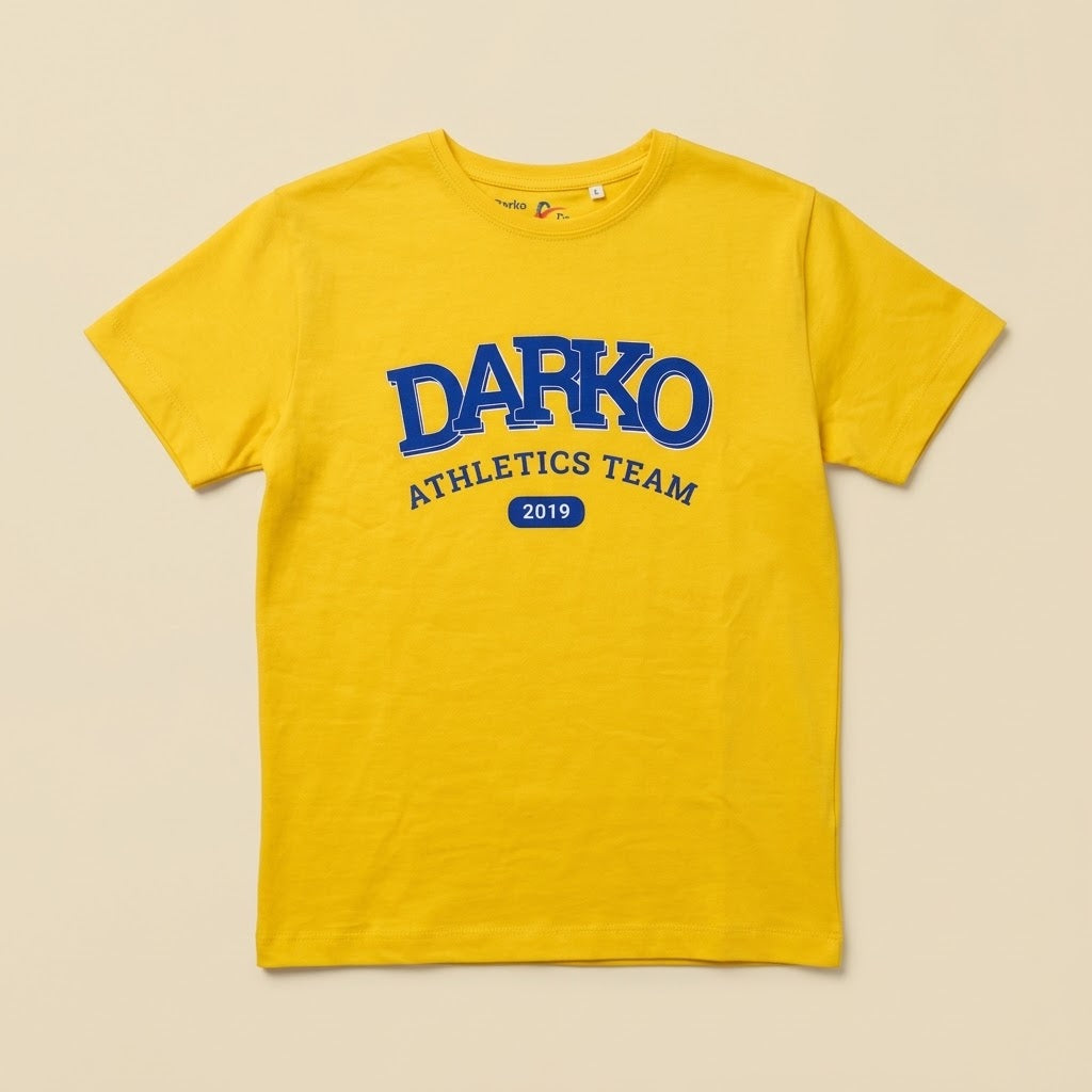 Памучна тениска  Darko Athletics Team - жълта